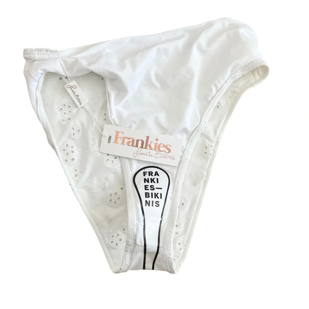 FRANKIE’S BIKINIS Jasper Eyelet White Swim Bottom - New With Tags, Extra…